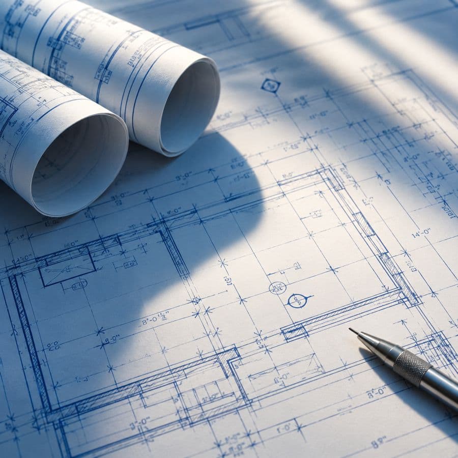 Architectural plans for construction