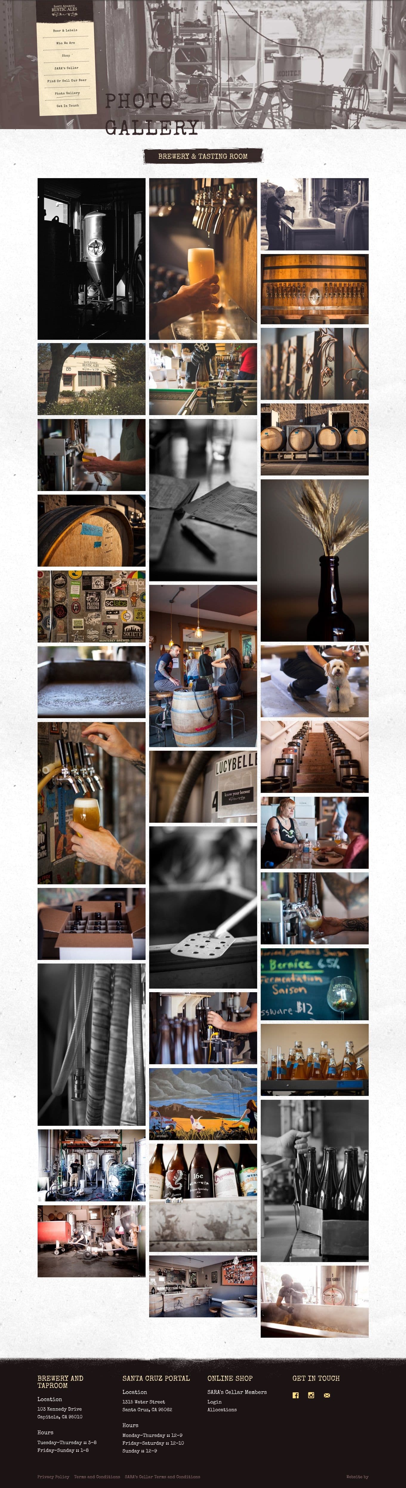 Screenshot of an image gallery from a local brewery website developed by El Dorado Creative