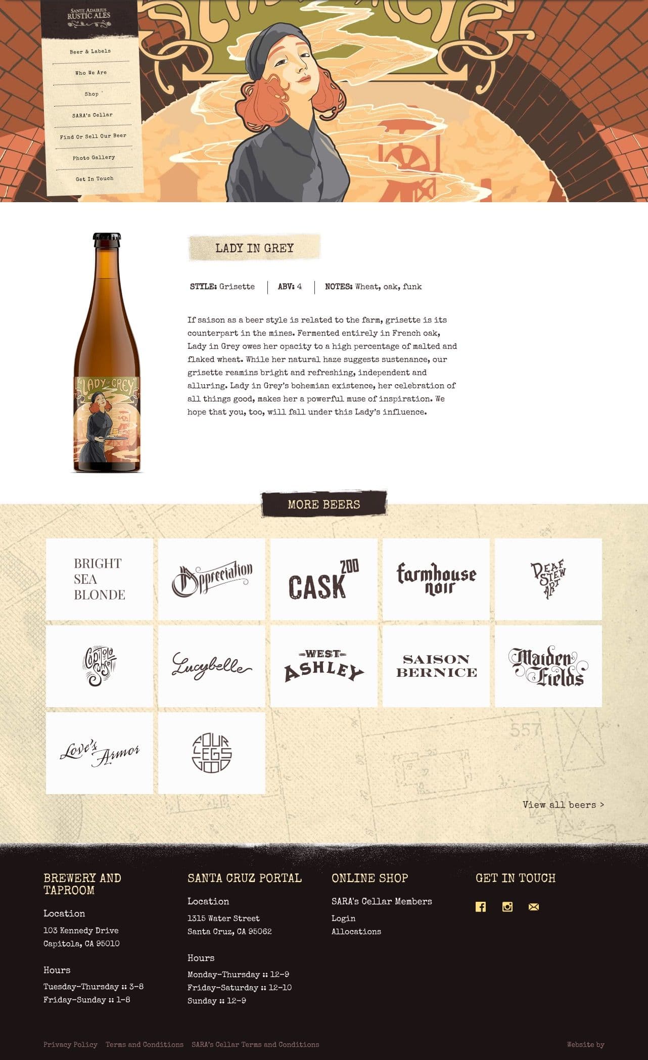 Screenshot of a beer detail page from a local brewery website developed by El Dorado Creative