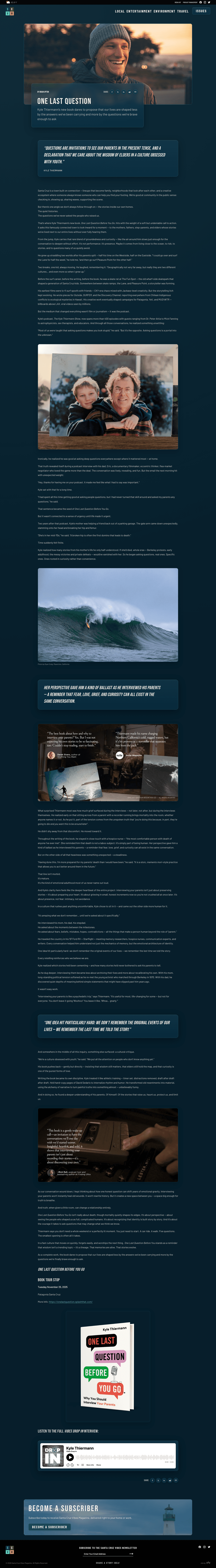Santa Cruz Vibes Magazine Website article detail page