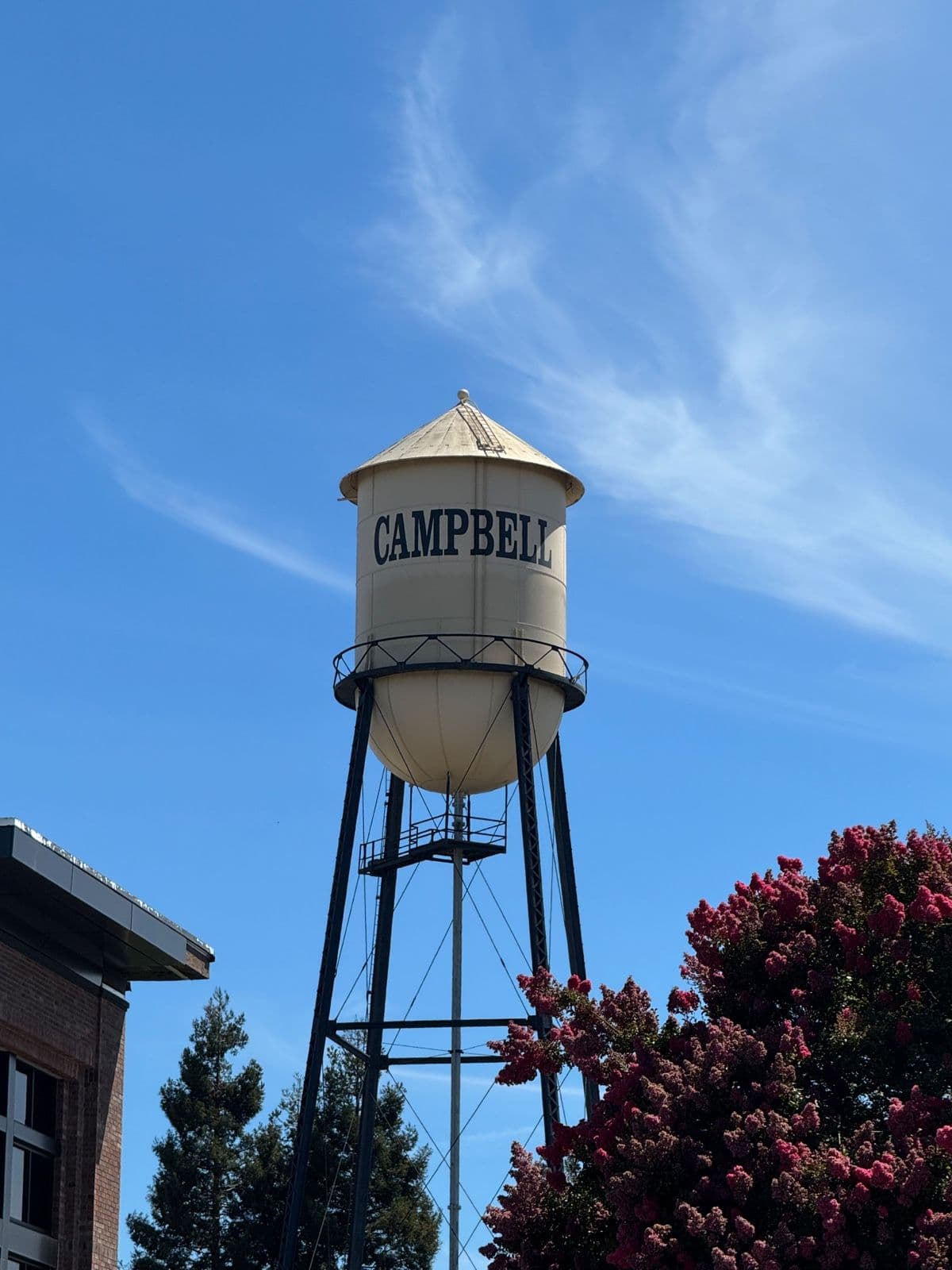 Water Tower photographed in Downtown Campbell by El Dorado Creative Web Design