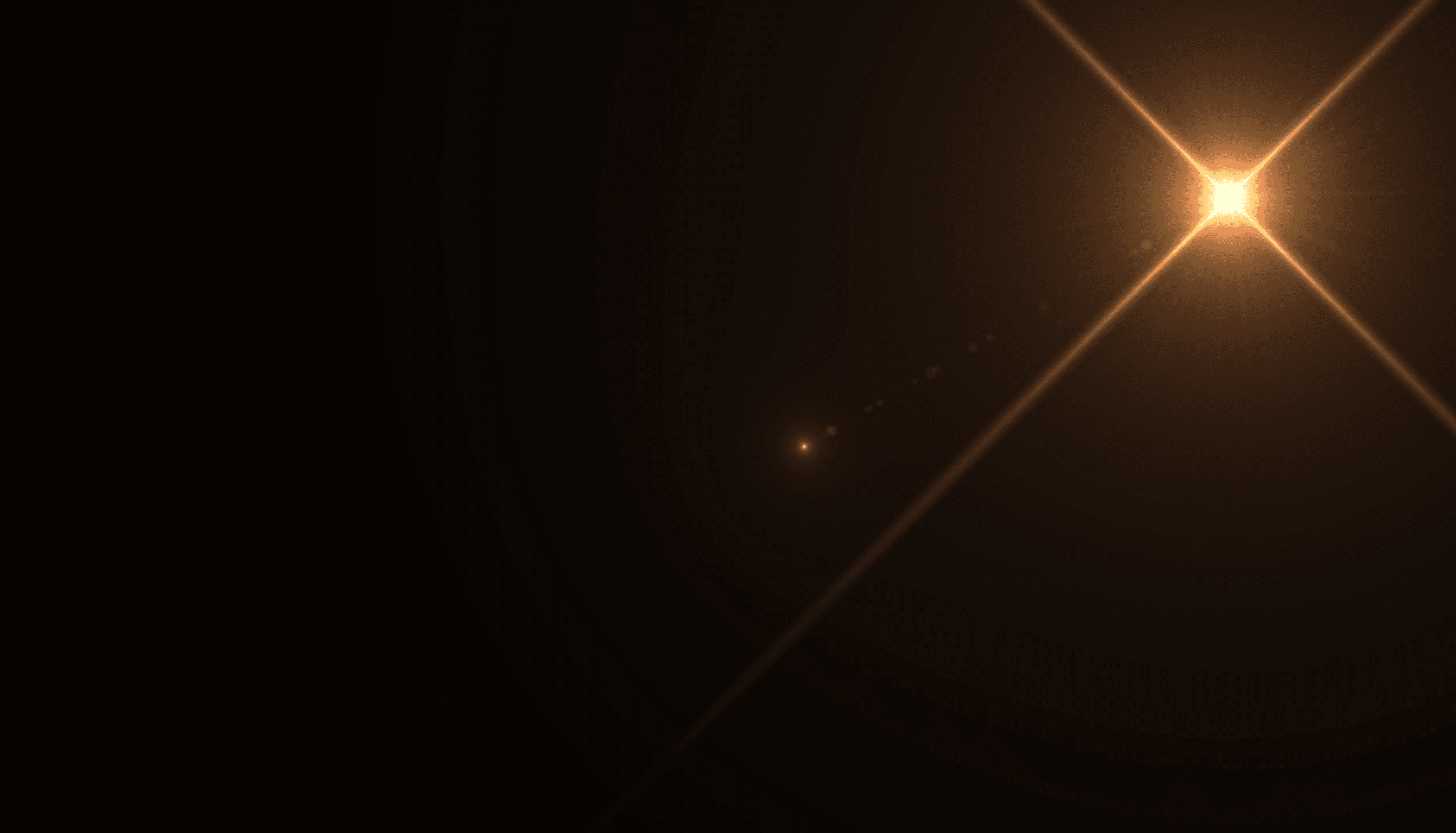 A single point of light glowing outward with what appears as two intersecting rays