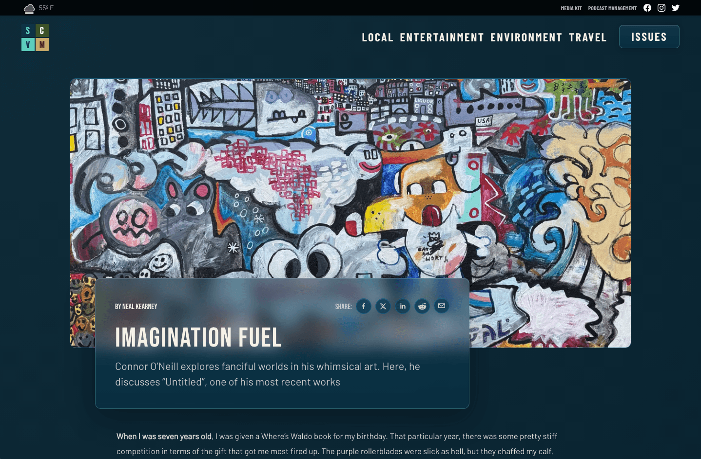 Santa Cruz Vibes Magazine Online Story Screenshot - website design by El Dorado Creative